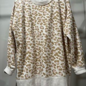 American Eagle Cheetah Pullover Sweater with Slits on the Sides